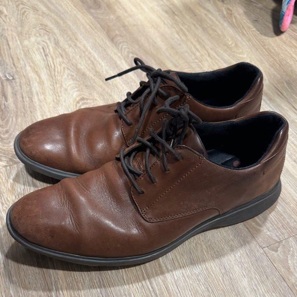 Clarks Unstructured Oxford Men\'s 9.5 W Brown Lace Up Bicycle Toe Dress Shoes main image 6